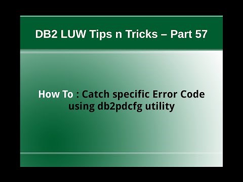 DB2 Tips n Tricks Part 57 - How to Catch specific Error Code using db2pdcfg Utility