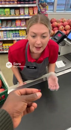 Being a troll and trying to buy an individual pomegranate seed at the grocery checkout 🤣 Sora 2 Ai