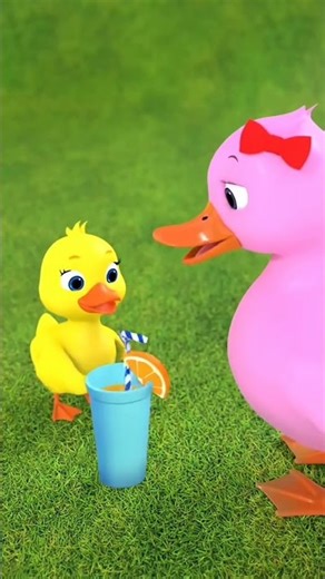 two ducks drinking juice #birds #animation #baby