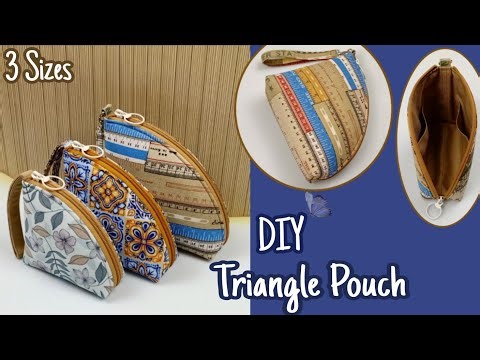 DIY Cara Membuat Pouch/Triangle Pouch/Tutorial & Pattern
