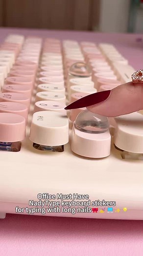 Enhance Typing with Long Nails Using Keyboard Stickers