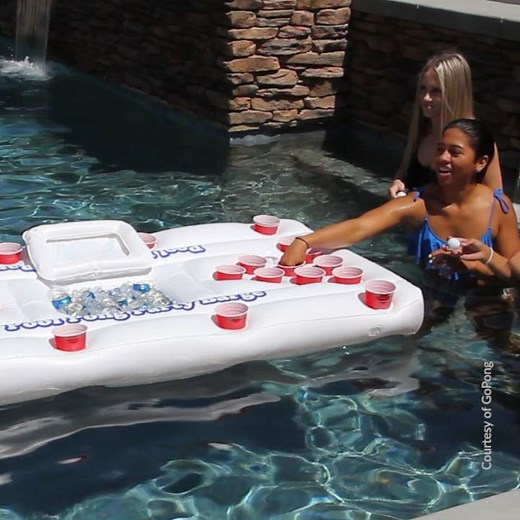 570K views · 1.3K shares | This beer pong table floats in your pool. | Thrillist | Facebook