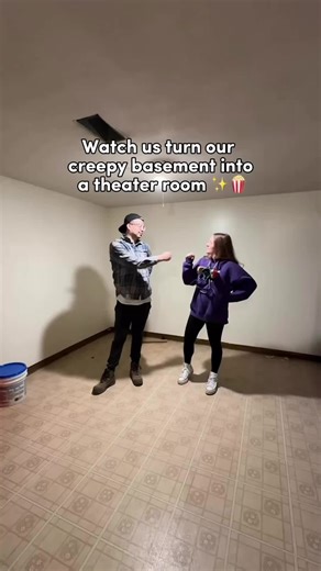 We turned our creepy basement into a home theater 🎥 and we only regret not doing it sooner 🎥🍿✨ Linked everything in our Amazon storefront! #hometheater #homerenovation #diyproject #basementrenovation #movietheater