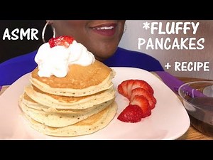 ASMR FLUFFY PANCAKE 🥞 BREAKFAST + RECIPE and RELAXING EATING SOUNDS 먹방