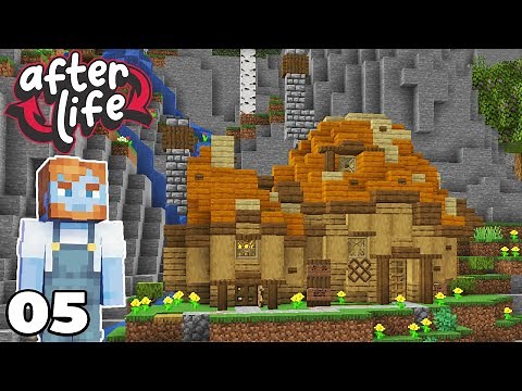 Afterlife SMP : Starting my Village Build + FIRST SHOP! Minecraft 1.18 Modded Survival