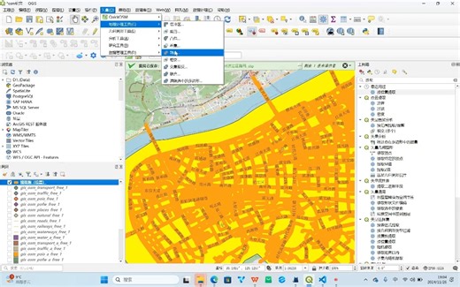QGis对OSM同名道路数据进行融合