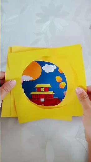 DIY Mid-Autumn Festival Lantern Card | Pop-up Craft Tutorial. #shorts #craft
