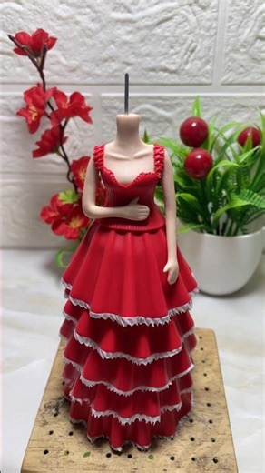 DIY Elegant Red Dress Cake Art 💃 | Most Satisfying Sculpture