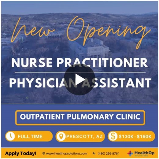 #appjobs #pulmonarycare #nursepractitionerjobs #physicianassistantjobs #arizonahealthcare #healthop #healthopsolutions #healthoperationsolutions | HealthOp Solutions