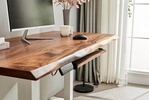 Live Edge Walnut Standing Desk: Motorized Adjustable Height - Etsy