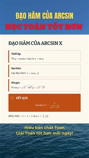 👉 90% học sinh nhầm đạo hàm ARCSIN #hoctoantothon #toan12 #toan11 #daoham #hoctoantothon #shorts