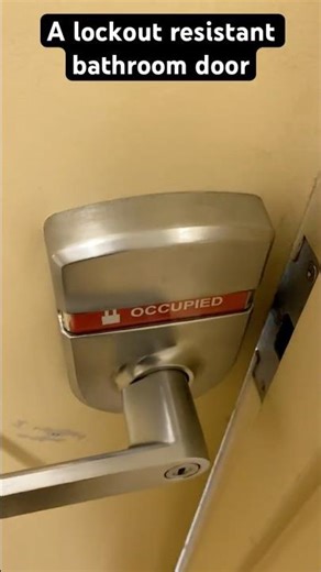 A bathroom door lock that can't be locked from outside and only the inside