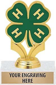 4H Trophies - 4H Clover Trophy Awards with Custom Engraving Prime