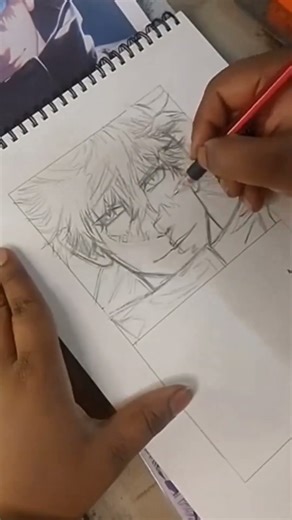 gojo realistic sketch 🥵🔥 #jujutsukaisen #shots #animeeart