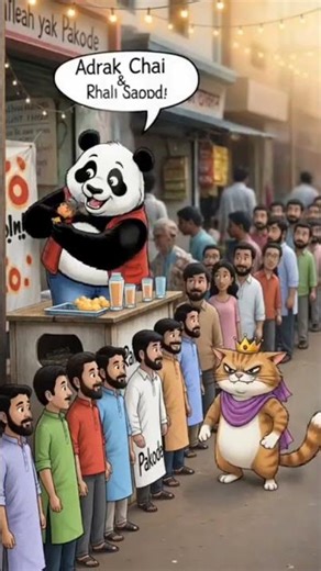 Panda aur billi ka chai ka business # shorts # Chai # Business #animation