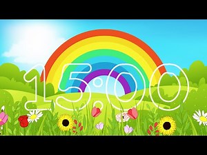 15 Minute Rainbow Countdown with Fun Summer Music 🦋🌈 🦋