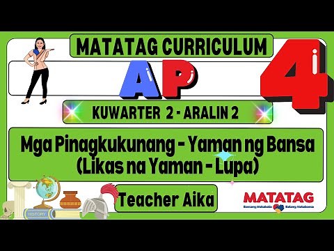 MATATAG AP 4 Grade 4 Kuwarter 1 Aralin 2 Mga Pinagkukunang – Yaman ng Bansa (Likas na Yaman – Lupa)