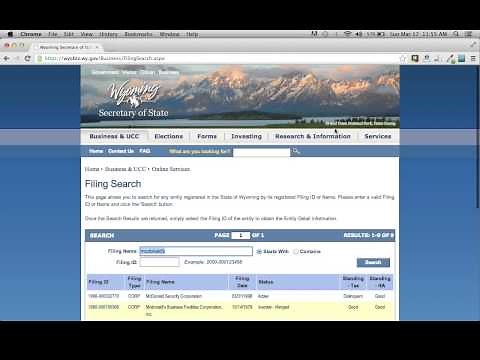 Wyoming Secretary of State Business Search