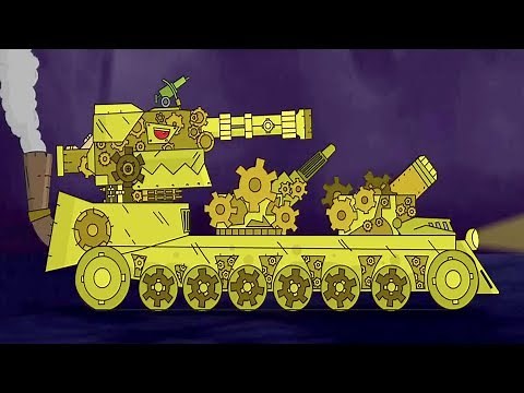 Tank bersembunyi di kapal selam. Animasi pertempuran tank. Mobil anak kartun. Dunia tank.