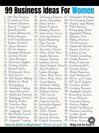 99 Best Business Ideas for Women in 2025 | Small Business Ideas to Start from Home #viralvideo #fyp