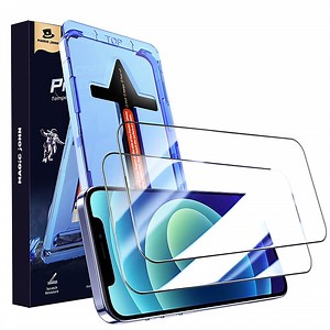 MAGIC JOHN 2 Pack Screen Protector for iPhone 12/12 Pro Tempered Corning Glass HD Clear Screen Saver Easy Installation