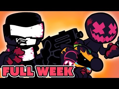 FRIDAY NIGHT FUNKIN' mod EVIL SKID n PUMP vs CORRUPT Captain John FULL WEEK! [More quality]