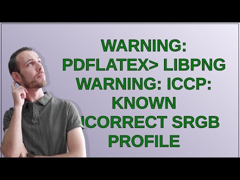Tex: warning: pdflatex libpng warning: iCCP: known incorrect sRGB profile