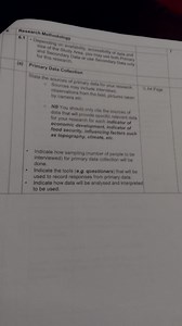 6.1 Primary Data CollectionState the sources of primary data ... | Filo