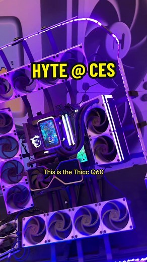 Hyte released some 🔥 at CES Quick look at the Thicc Q60 AIO, qRGB strip, and Keeb TKL #CES #CES2024 #techtok #pcbuild #hyte