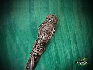 Wooden Walking Stick – Carved Religion Cane With Virgin and Child, Carved Hiking Stick Made of Hard Wood, Painted, Religion Stick, 1pc - Etsy