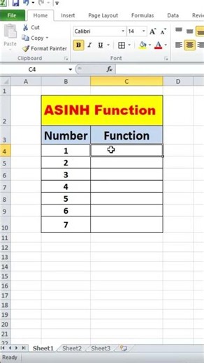 ASINH Function in Excel | Hyperbolic Inverse Sine