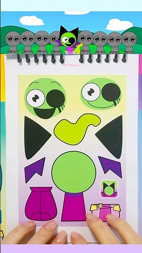 Acid 💚 Sprunki Pyramixed Babies New Bonus Character Sticker Book DIY