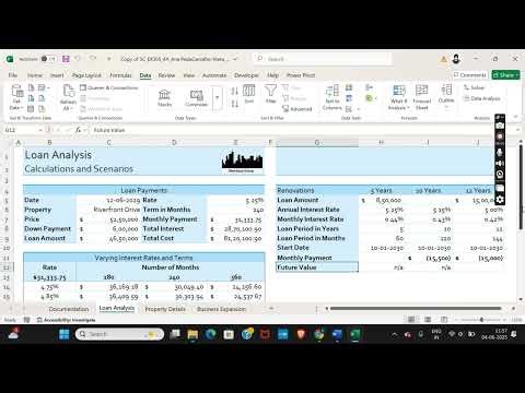 Excel Module 4 SAM Project A | Mendoza Group | CREATE A LOAN ANALYSIS #shellycashman