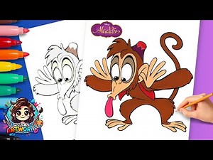 How to Draw Abu from Aladdin 🐒 | Easy Disney Drawing Tutorial for Kids | Step-by-Step Fanart 🎨