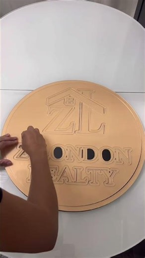 Laser cut mirror gold acrylic sign! #lasercutting #smallbusiness #acrylic #shorts