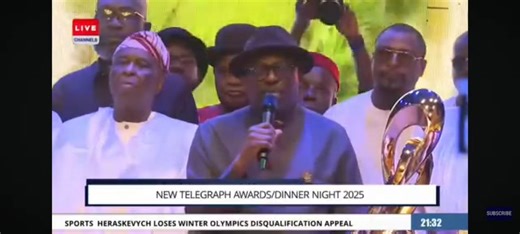 FUBARA'S outstanding expressions at the New Telegraph Award in Lagos, where he received the most prestigious award as the Man of the Year 2025. “I chose to be weak because I want peace in my state and to protect the things that are not only dear to me but to the nation. Weakness is a virtue. It pays at the right time. Those who believe in me should continue to believe. I dedicate this award first to God, my wonderful family, and the good people of Rivers State. I also dedicate it to the man who 