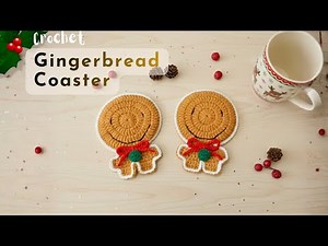 Crochet Gingerbread Coaster Tutorial For Beginners 🍪 🎁 ⛄Christmas Series #10
