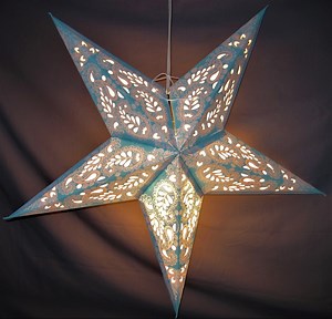 Star Paper Lantern, Aqua Teal Paisley Light Lantern, Paper Folding Lamp, Power Cord Included - Etsy