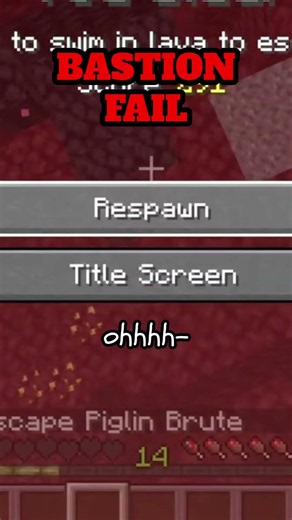 Minecraft Bastion FAIL #shorts #minecraft #bastion