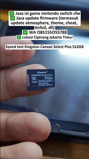 ⚡ Speed Test microSD Kingston Canvas Select Plus 512GB on Nintendo Switch