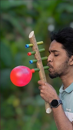 Handmade Bamboo Creative Art with Colourful Balloons #crafts