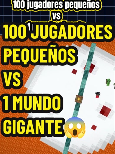 100 jugadores pequeños vs un mundo gigantes🤙🏻😱😱 #minecraft #minecraftmemes #modsdeminecraft #nolan #mrbeast