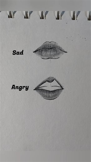 How to draw Sad , Angry lips ✨️ #art #drawing #shorts #viral #trending