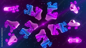 vintage Retro Roller Skate VJ Loop animation