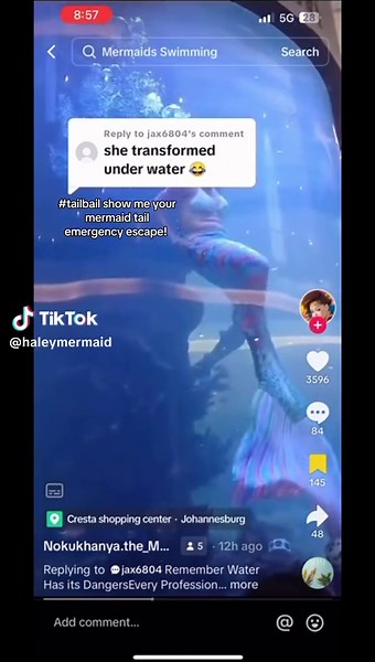 Let’s make tail safety go viral! Share this video, stitch it, duet it! show me your emergency escape ! #v#viralt#tailbailm#mermaid