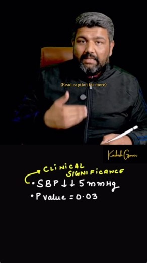 Dr. Kashish Grover| MBBS MD (PSM) on Instagram: "Statistical Significance and Clinical Significance Statistical significance 📝It answers: Is this result likely due to chance? 📝Based on p-value and sample size. 📝p