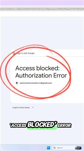 Fix Access Blocked: Authorization Error (Error 400) ❌ #shorts