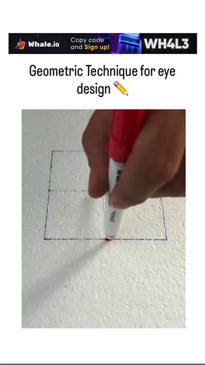 Elixo | - The post features a video tutorial demonstrating a geometric construction for drawing symmetrical eyes, starting with a square grid,... | Instagram