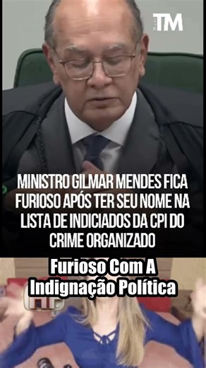 Gilmar Mendes perde a calma ao ser indiciado na CPI do crime organizado! 😳