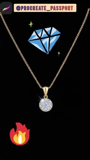 Diamond Locket #diamond #jewellery #procreate #shorts